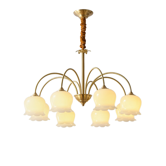 Élégant Lustre en Cuivre Français pour une Ambiance Sophistiquée