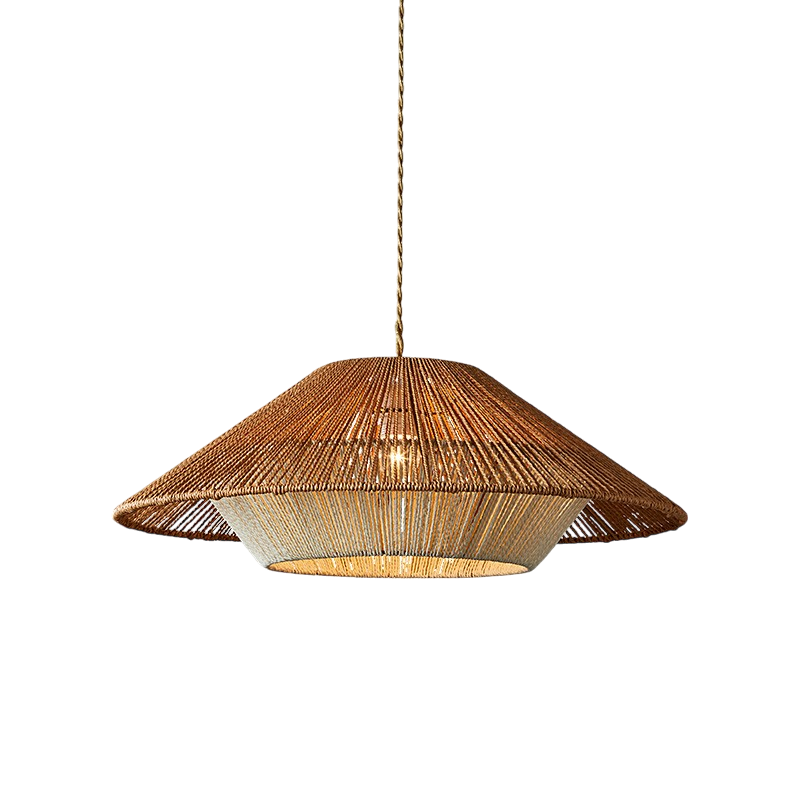 Lustre suspendu en bambou tissé élégant et écologique