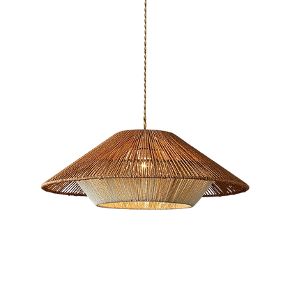 Lustre suspendu en bambou tissé élégant et écologique