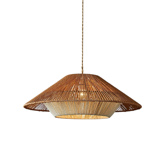Lustre suspendu en bambou tissé élégant et écologique