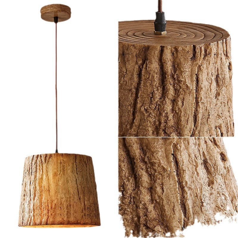Rustic Wood Log Pendant Light