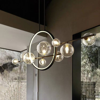 Lampadaire de Salle à Manger en Verre avec Table Intégrée