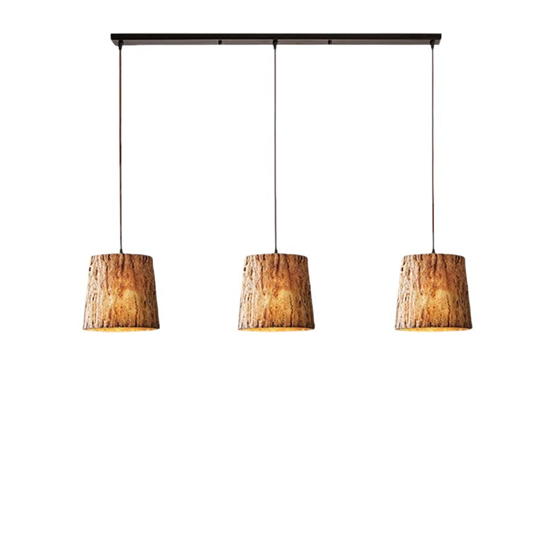 Rustic Wood Log Pendant Light