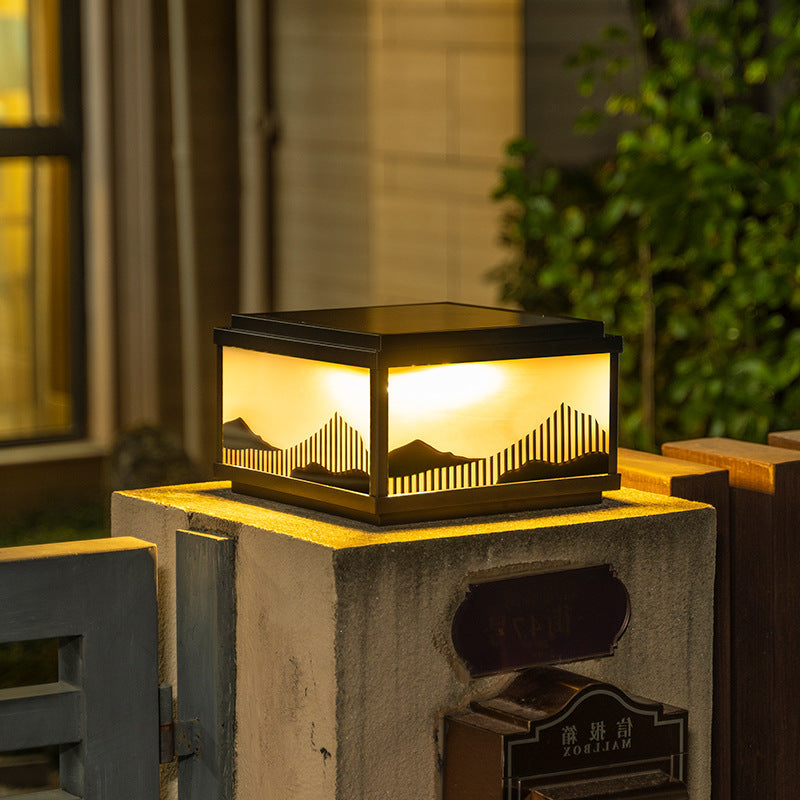 Lampa solaire d'extérieur pour poteau - Éclairage LED efficace et écologique