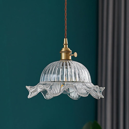 Lustre Vintage Clair avec Pendentif Élégant
