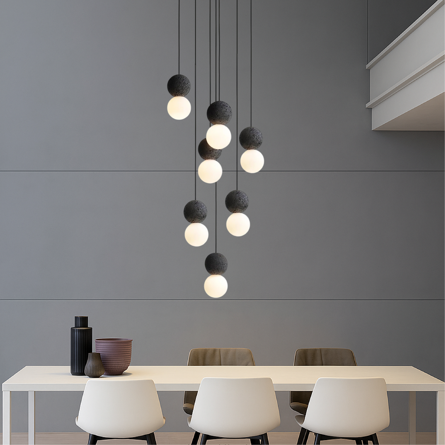 Lustre en Obsidienne Élégant et Brillant pour une Ambiance Sophistiquée