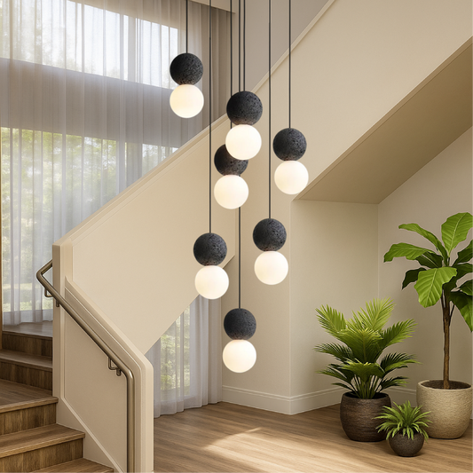 Opulent Obsidian Crystal Chandelier