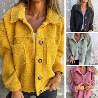 Warm knitted sweater with buttons