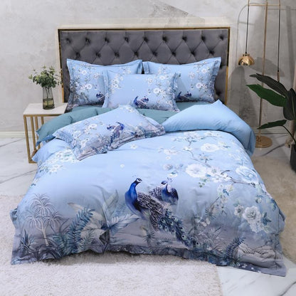 Blue Solaire Duvet Cover Set (Long-staple Sateen Cotton)