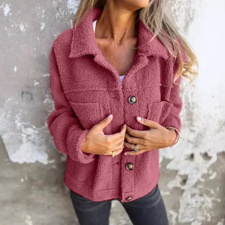 Warm knitted sweater with buttons