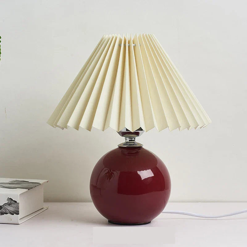 Modern Blue Vintage Pleated Table Lamp