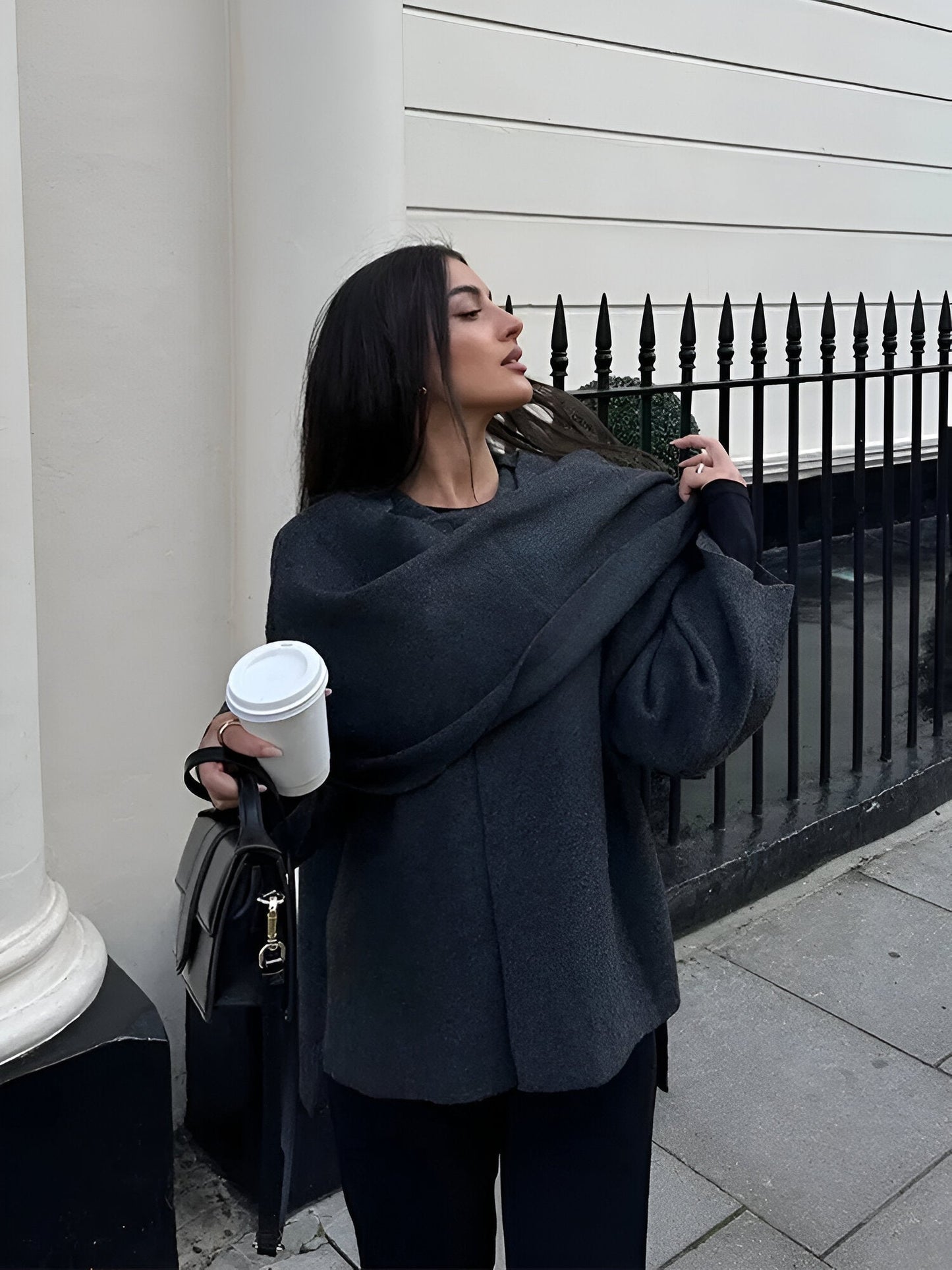 ATHENA | MANTEAU À COL EN ÉCHARPE