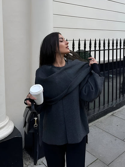 ATHENA | MANTEAU À COL EN ÉCHARPE