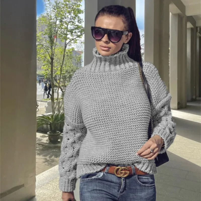 Cable Knit Turtleneck Sweater