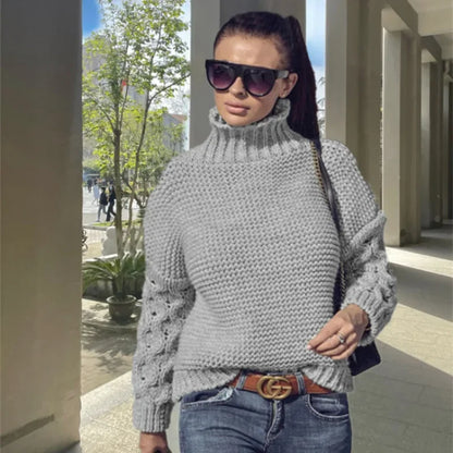 Cable Knit Turtleneck Sweater