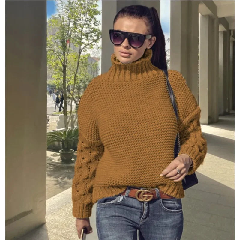 Cable Knit Turtleneck Sweater