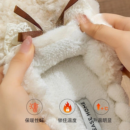 Plush Bow Comfort Slippers