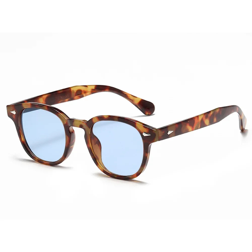 Retro Rivet Round Sunglasses