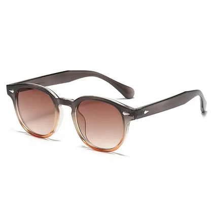 Retro Rivet Round Sunglasses