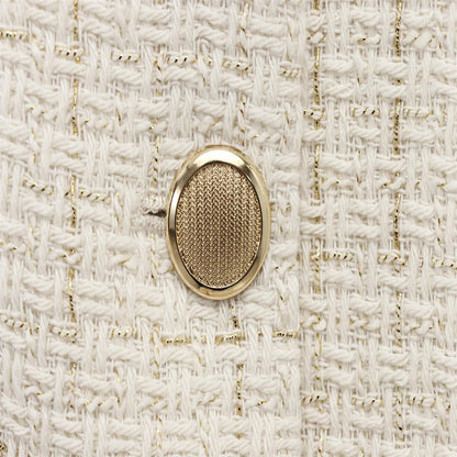 PB&ZA 2025 Women Beige Tweed Jacket with Gold Buttons and Belt Long Sleeves and Front Pockets for Sale on AliExpress
