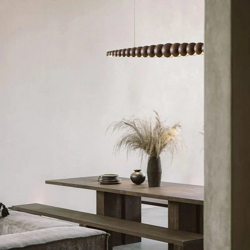 Wooden Bead Chandelier