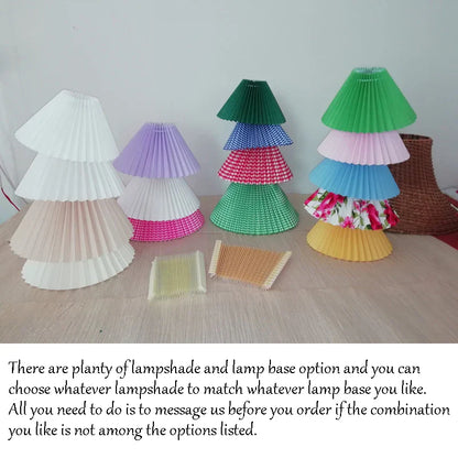 Modern Blue Vintage Pleated Table Lamp