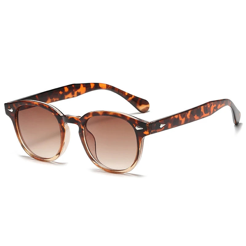 Retro Rivet Round Sunglasses
