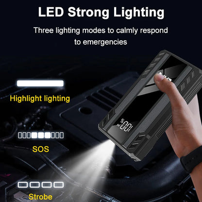 EAFC-arrancador de batería para coche, cargador de batería de 1000A, refuerzo de banco de energía de emergencia con dispositivo de arranque de iluminación LED para coches de 12V