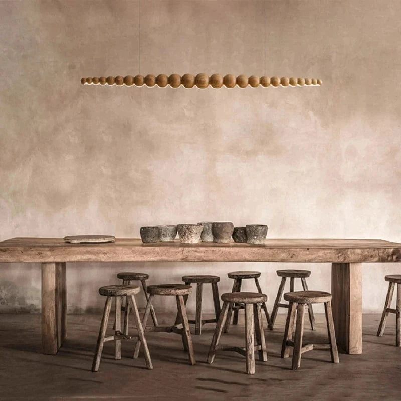 Wooden Bead Chandelier
