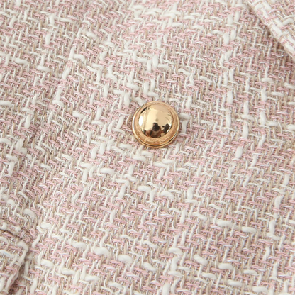 PB&ZA women's clothing 2024 autumn and winter new style Chanel style pattern long-sleeved lapel short casual jacket