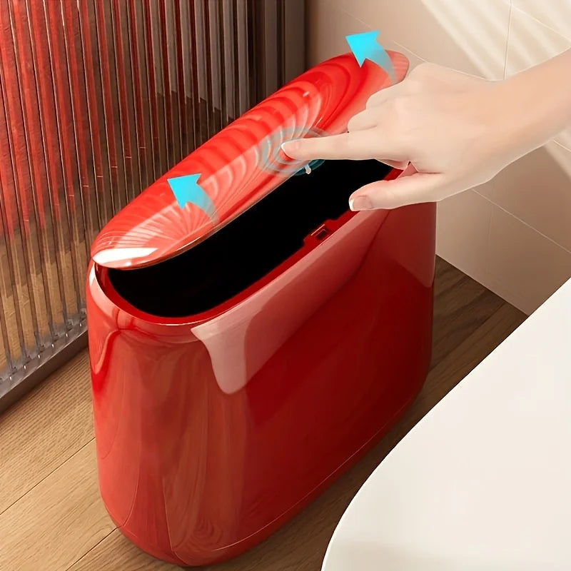 Slim Covered Trash Can