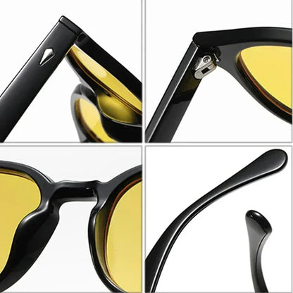 Retro Rivet Round Sunglasses