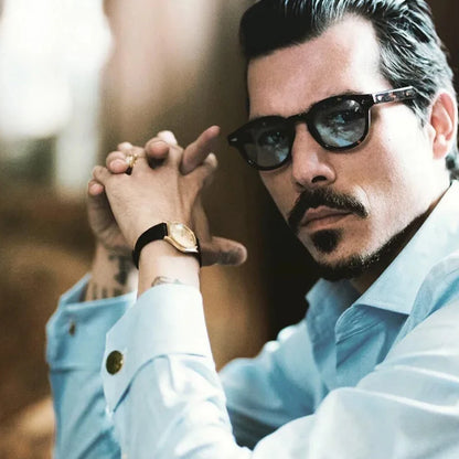 Retro Rivet Round Sunglasses