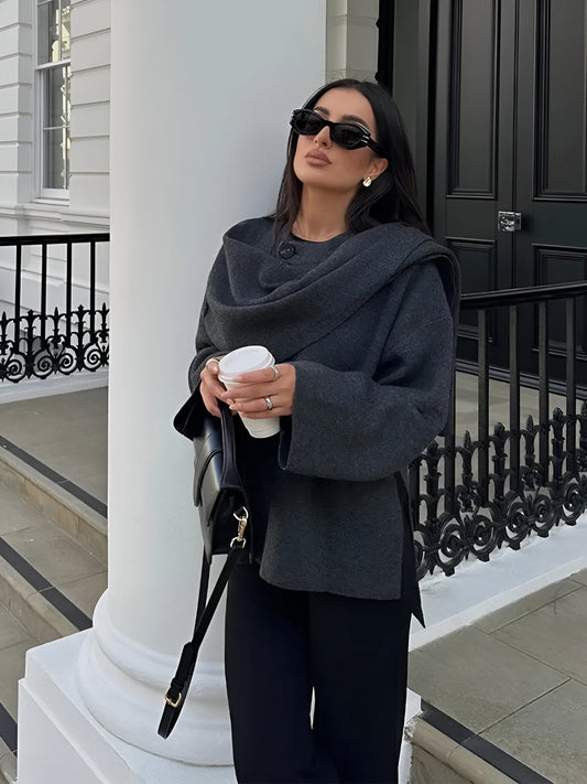 ATHENA | MANTEAU À COL EN ÉCHARPE