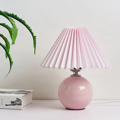 Modern Blue Vintage Pleated Table Lamp