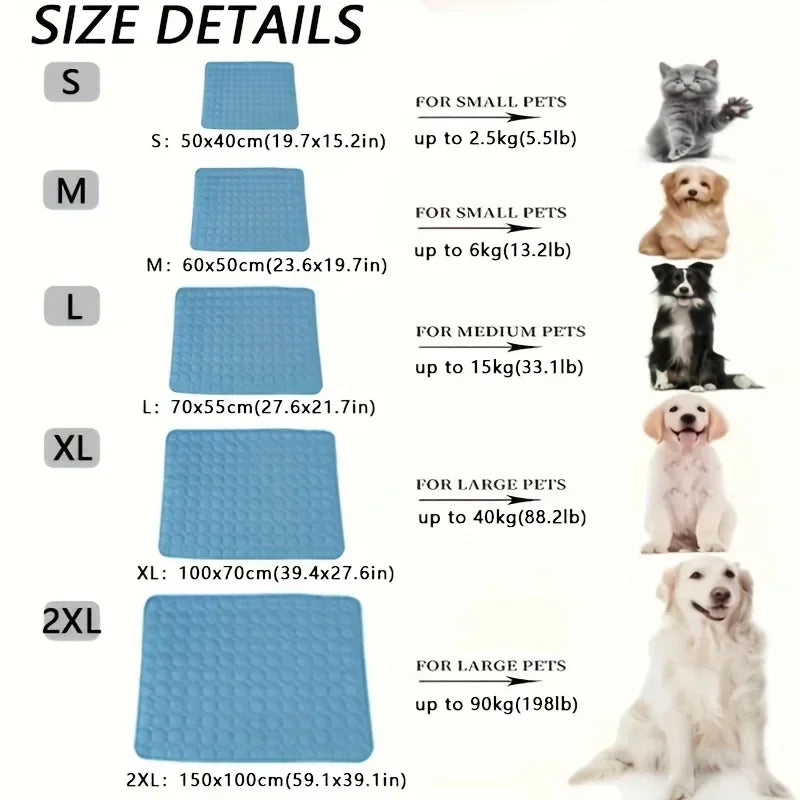Summer Pet Ice Pad Cool Sleeping Mat Breathable Ice Silk Washable Pet Bed Durable Dog Cat Cushion Pet Supplies for Home Outdoor