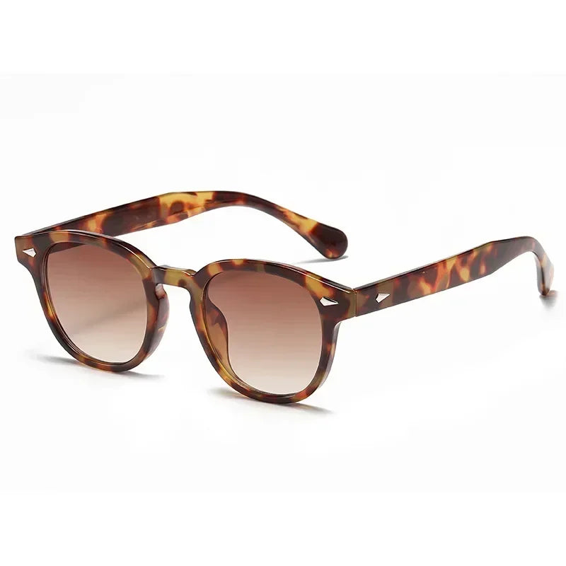 Retro Rivet Round Sunglasses