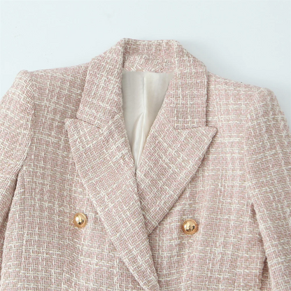PB&ZA women's clothing 2024 autumn and winter new style Chanel style pattern long-sleeved lapel short casual jacket