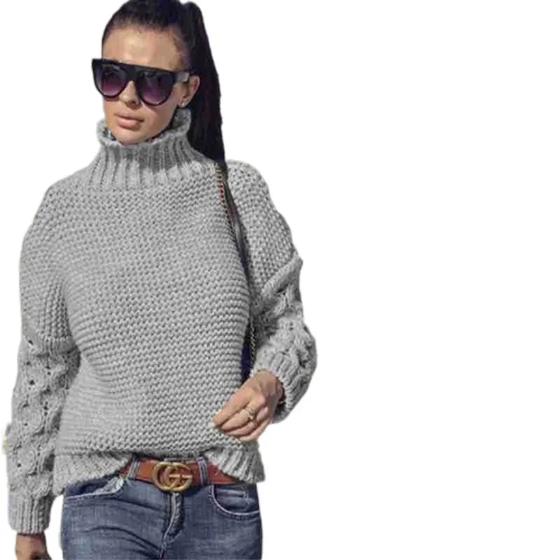 Cable Knit Turtleneck Sweater