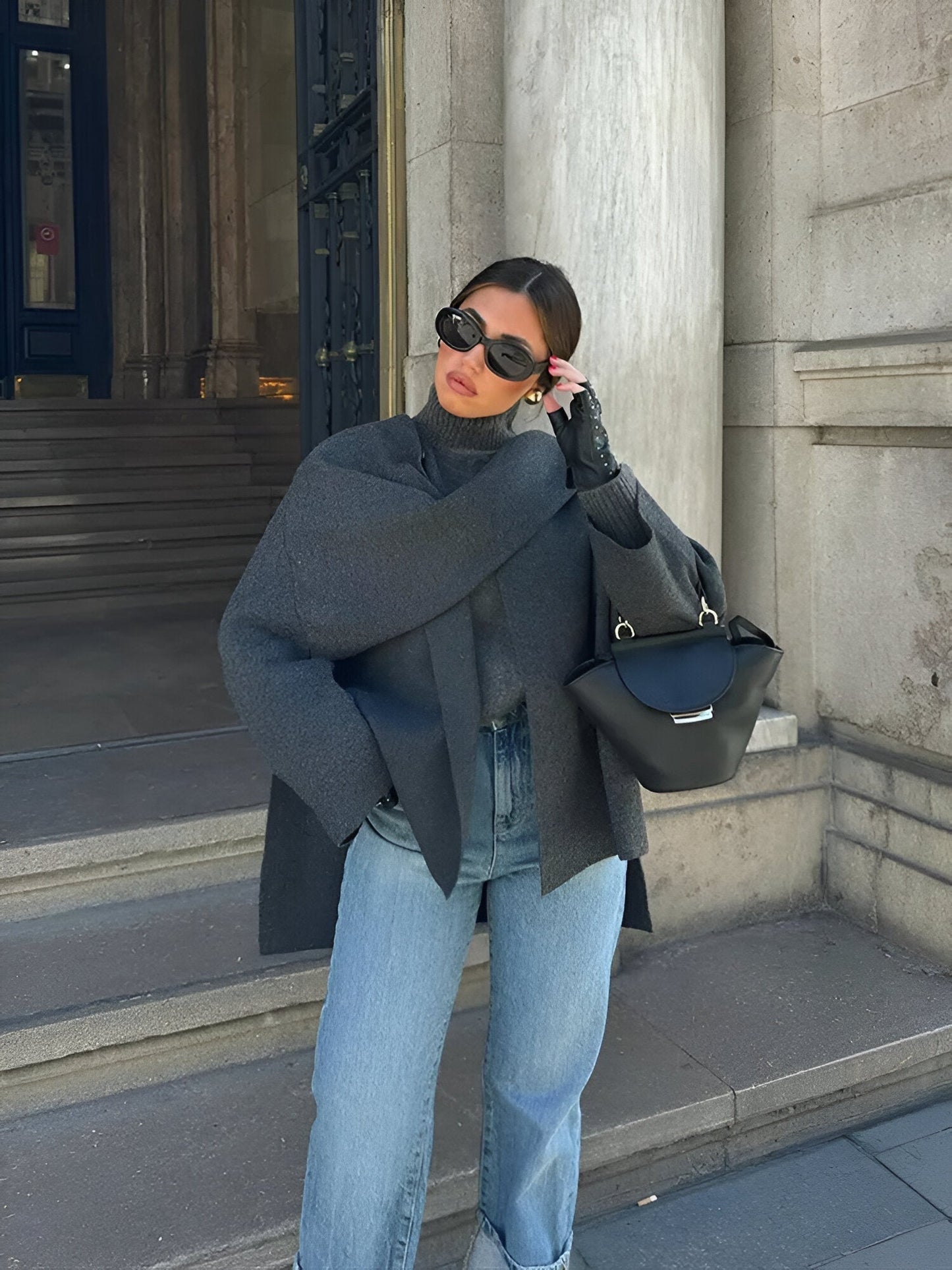 ATHENA | MANTEAU À COL EN ÉCHARPE