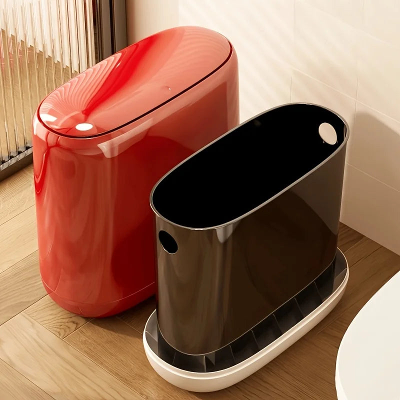 Slim Covered Trash Can