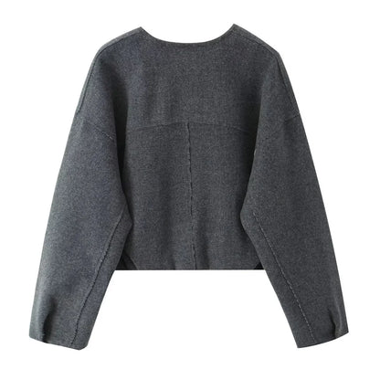PB&ZA Women's Embroidered Pilot Jacket Round Neck Long Sleeve Zipper Autumn/Winter New Fashion Jacket
