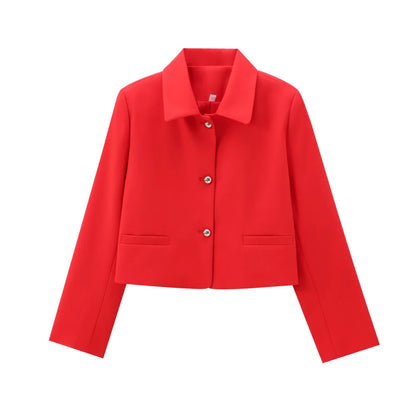 PB&ZA women's loose fitting collar top with long sleeves and buttons spring and summer new style stylish jacket