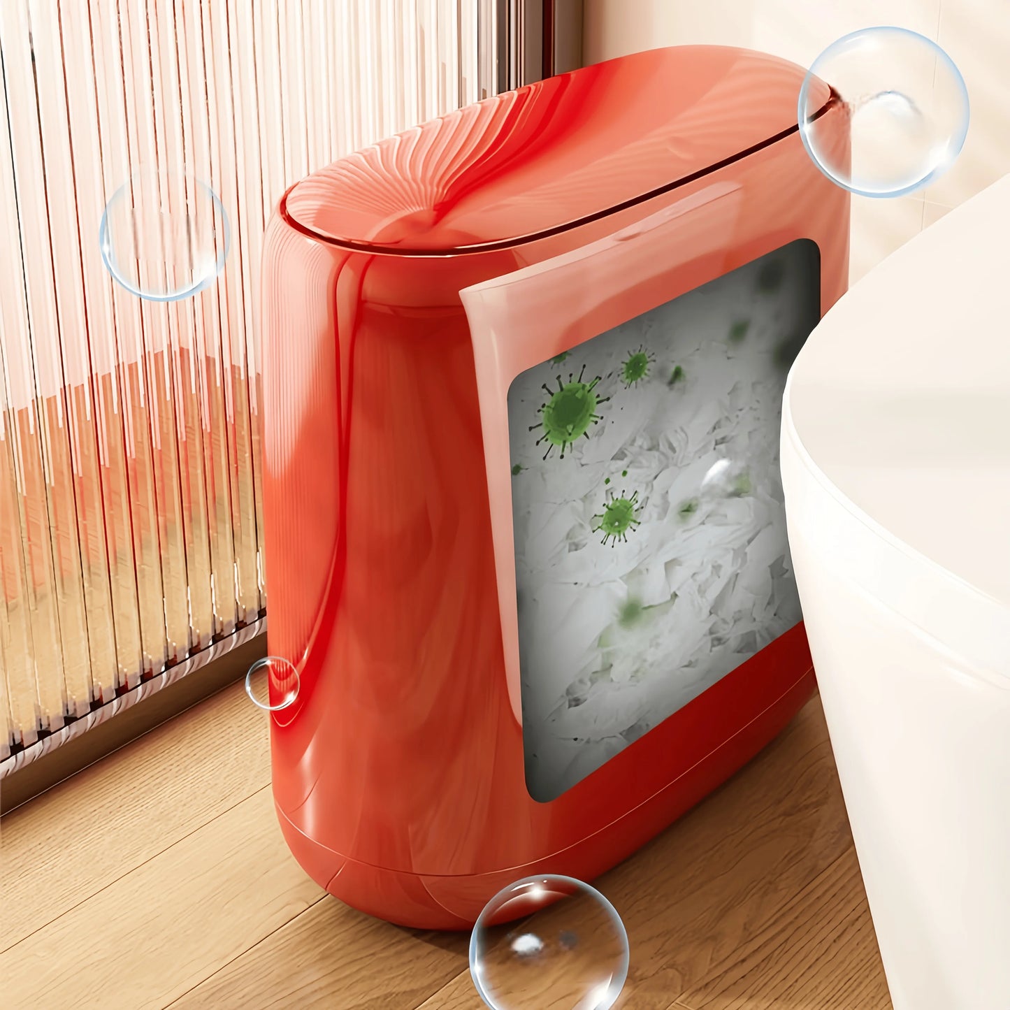 Slim Covered Trash Can