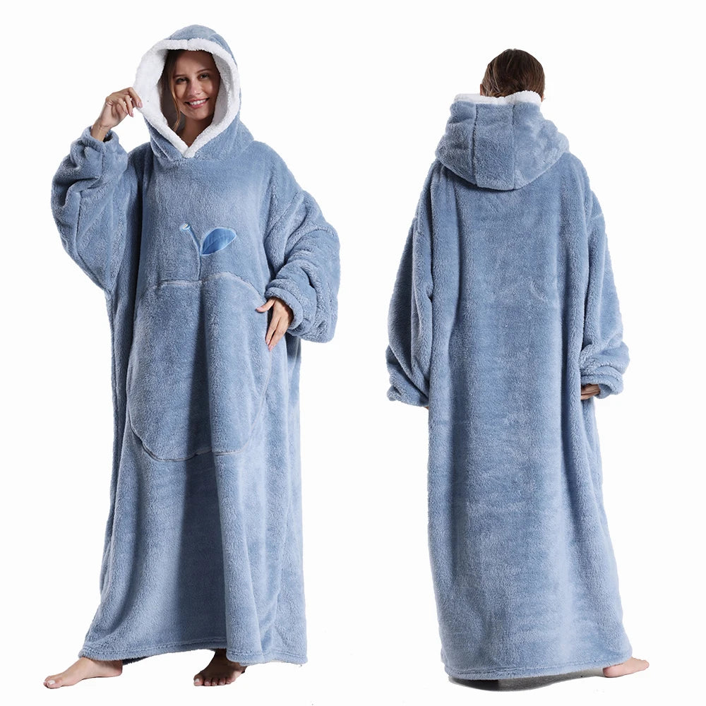 Cozy Hooded Blanket Robe
