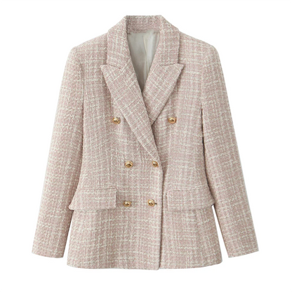 PB&ZA women's clothing 2024 autumn and winter new style Chanel style pattern long-sleeved lapel short casual jacket