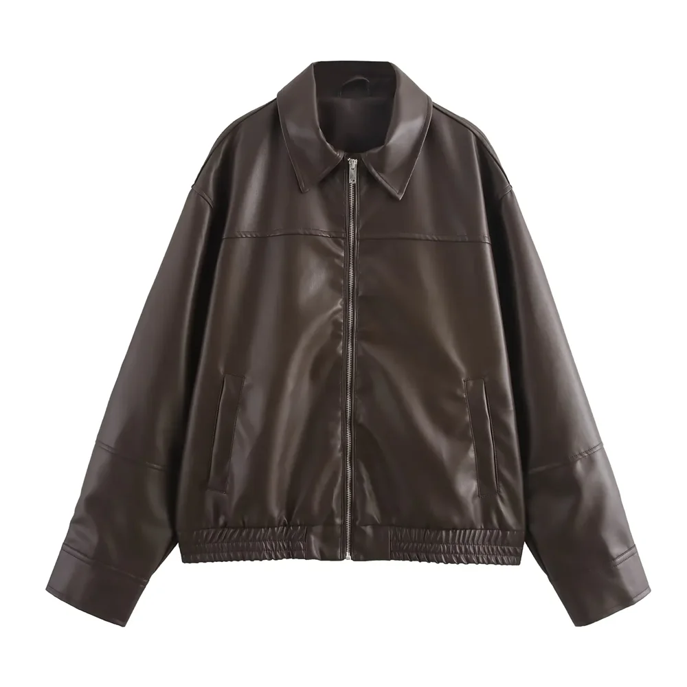 Imitation Leather Pilot Jacket