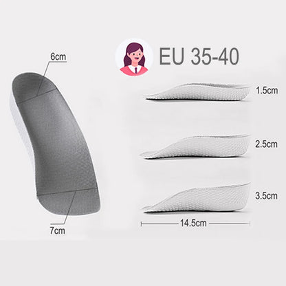 Plantillas ortopédicas para aumento de altura, almohadillas para aumento de altura, espuma viscoelástica transpirable, 7 puntos