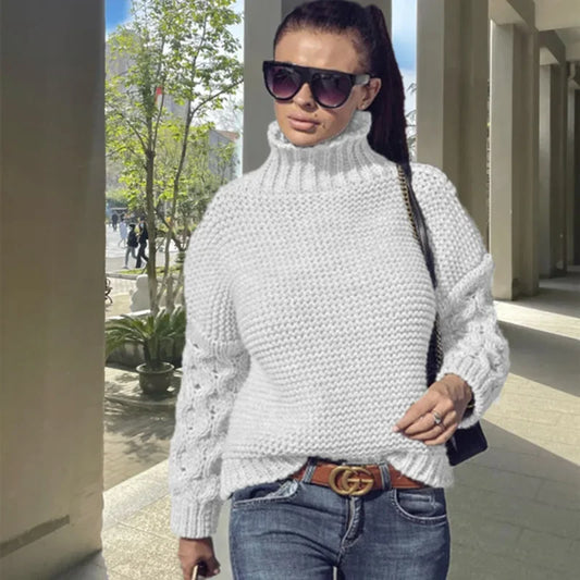 Cable Knit Turtleneck Sweater