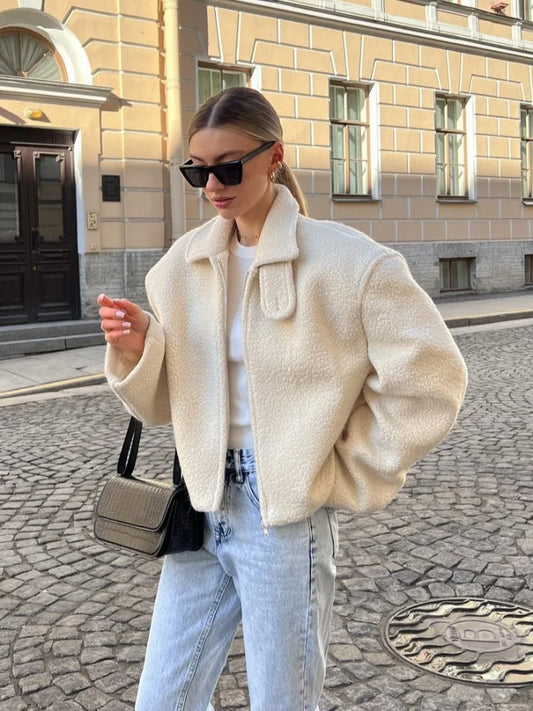 Lamb Wool Zipper Jacket